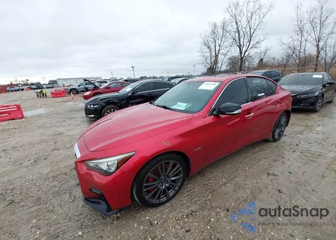 2018 Infiniti Q50 3.0T Red Sport 400 z USA, uszkodzony, nr VIN JN1FV7AR9JM480618